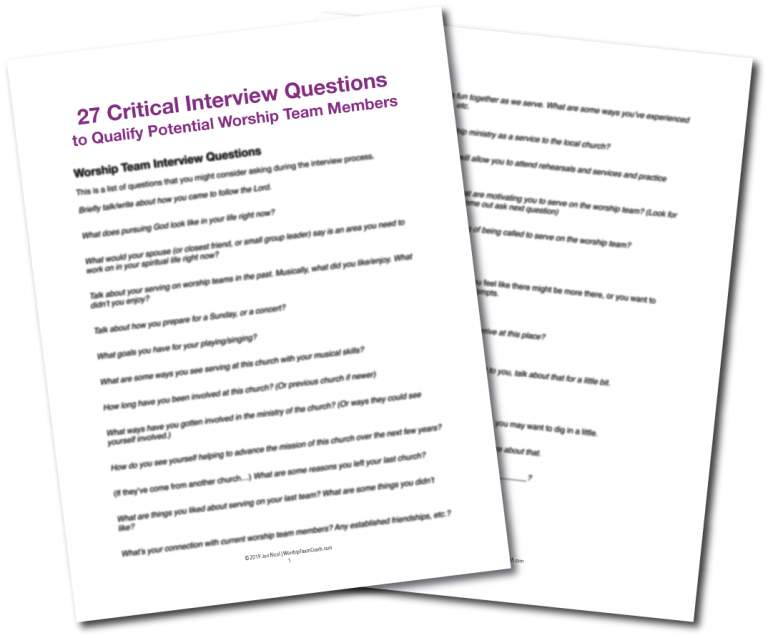 27 Audition Questions SignUp Worship Team Coach